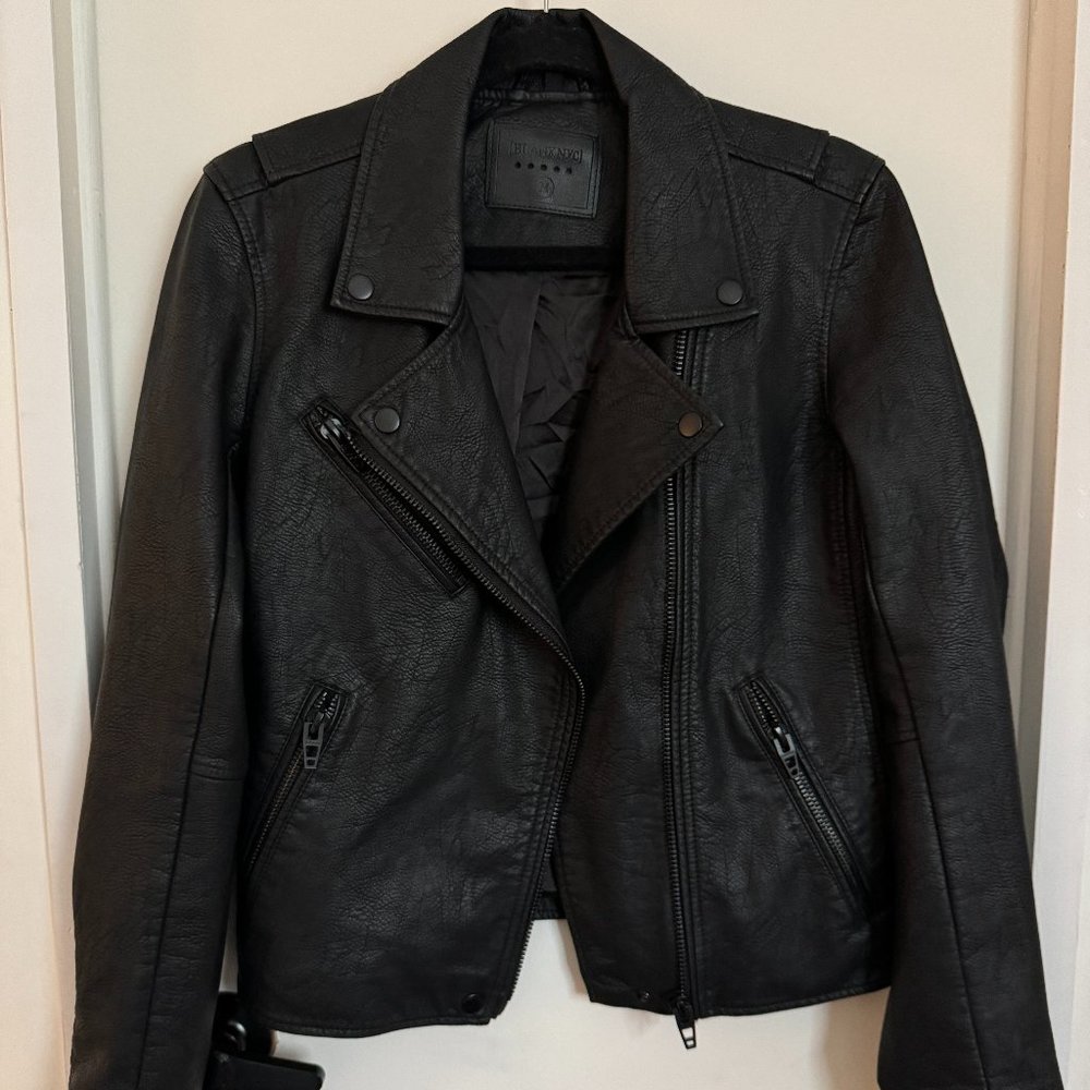 BLANKNYC Faux Leather Moto Jacket, Size M